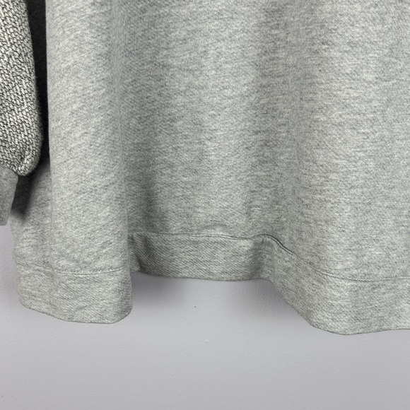 J. Jill Light Gray Cotton Blend Textured Sleeves Oversized Medium Sweatshirt - Picture 6 of 8